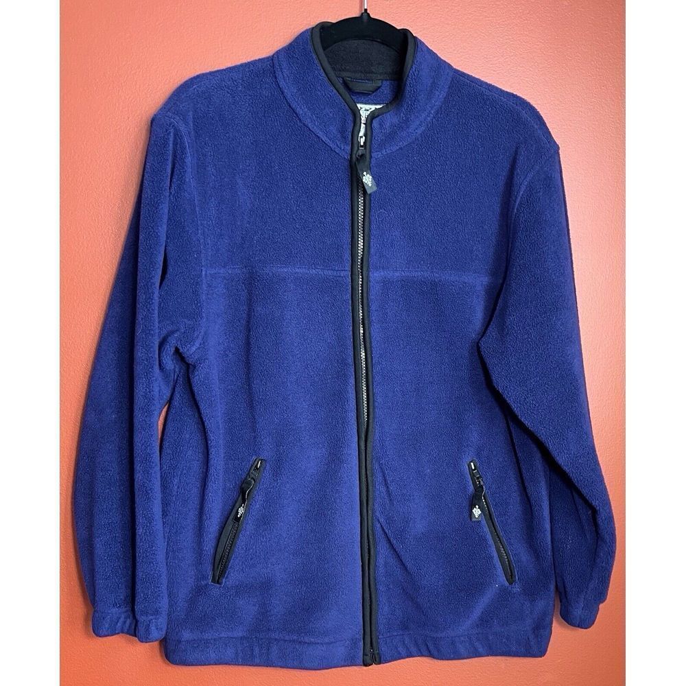 Alpine Tek Fleece Jacket Full Zip Medium Pockets Soft‎ Warm Cozy Blue